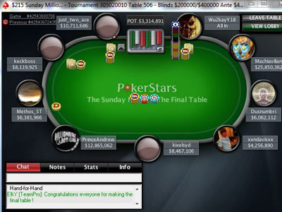 Sunday Million. 11th of April